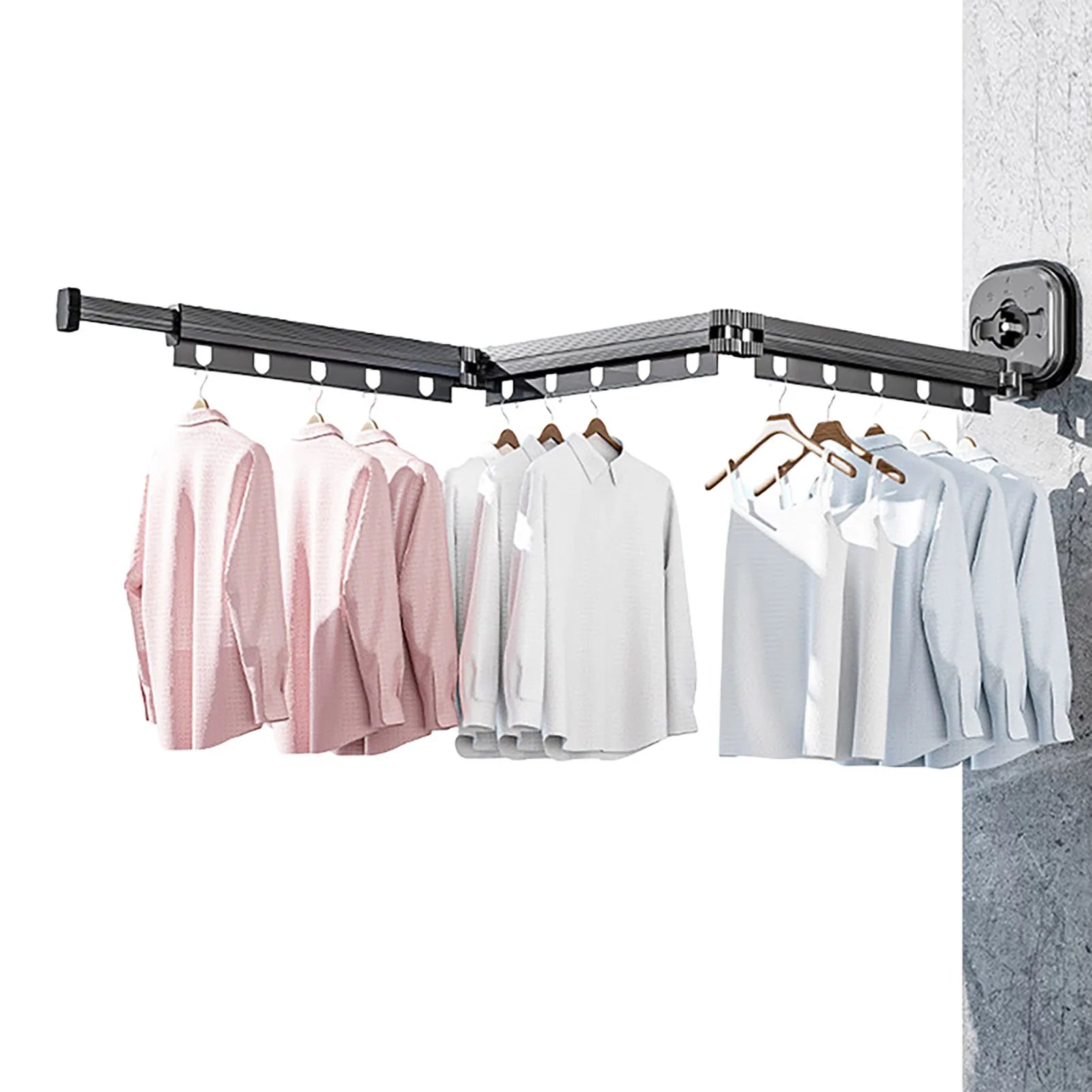 Multifunctional Retractable Fold Away Clothes Drying Hanger Space-Saving Bathrooms Usage - WanderVan