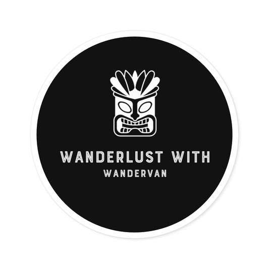 Round Stickers, Indoor\Outdoor - Wanderlust with WanderVan Tiki - WanderVan