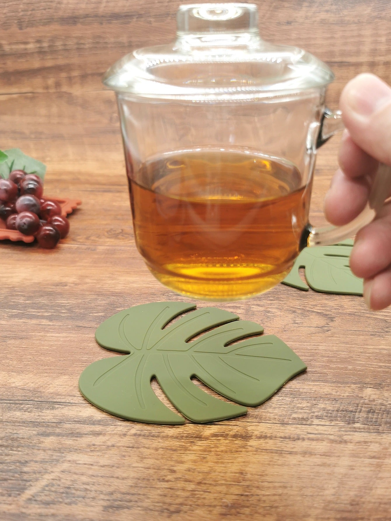 Silicone turtle back leaf coaster household waterproof tea cup insulation mat anti scalding table bowl and plate mat - WanderVan