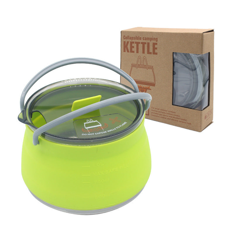 Camping Portable Silicone Folding Kettle Outdoor Compressible Folding Pot Travel Silicone Kettle - WanderVan