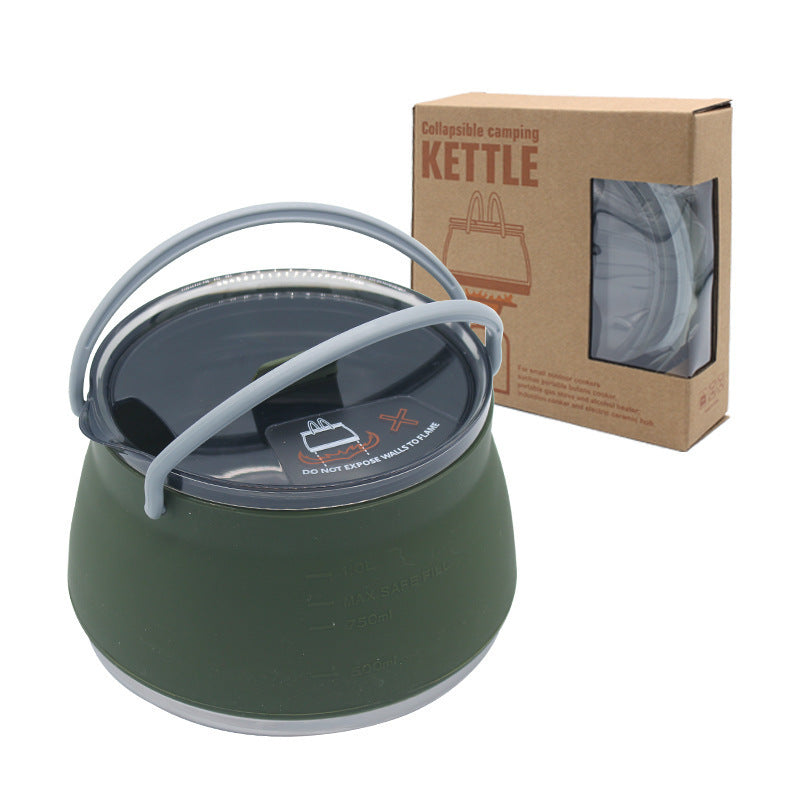 Camping Portable Silicone Folding Kettle Outdoor Compressible Folding Pot Travel Silicone Kettle - WanderVan