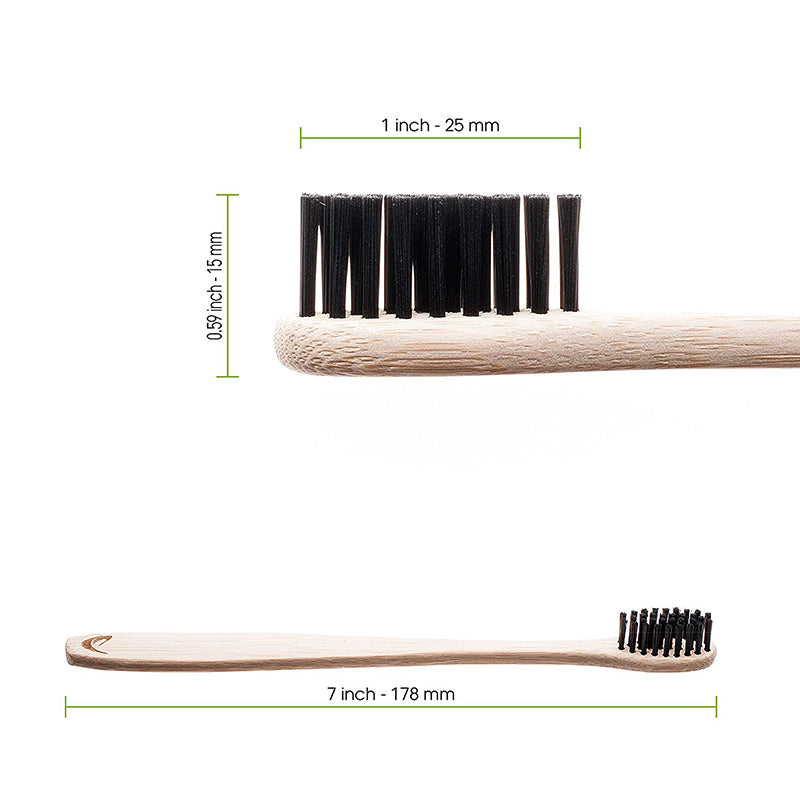 Bamboo Toothbrush with Charcoal Bristles Natural Dental Care for Road Trip - WanderVan - WanderVan