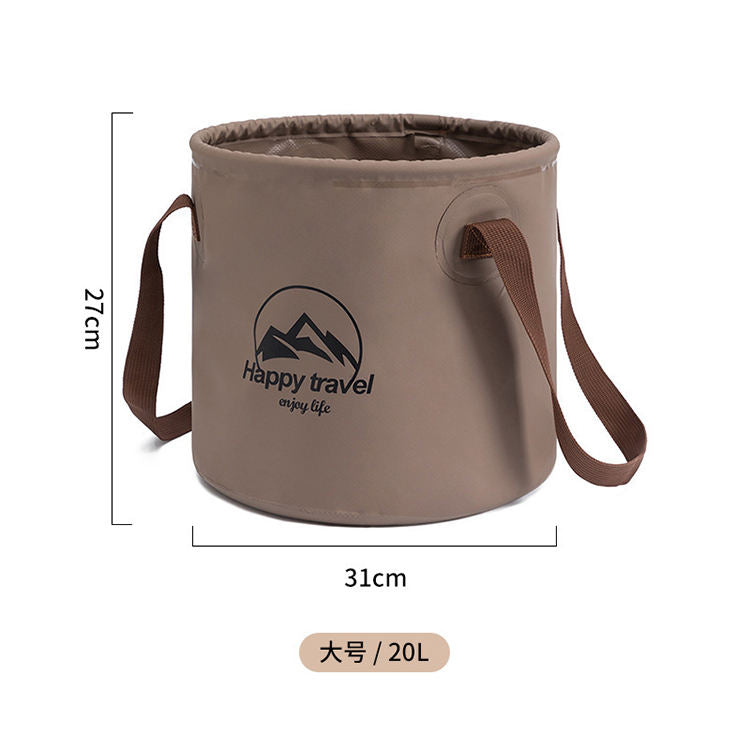 Hot sale Tarpaulin Cloth Foldable Bucket Collapsible Water Container Men Travelling Camping Fishing Bag - WanderVan