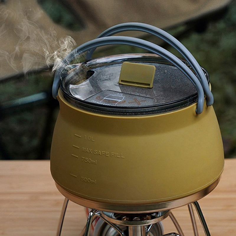 Camping Portable Silicone Folding Kettle Outdoor Compressible Folding Pot Travel Silicone Kettle - WanderVan