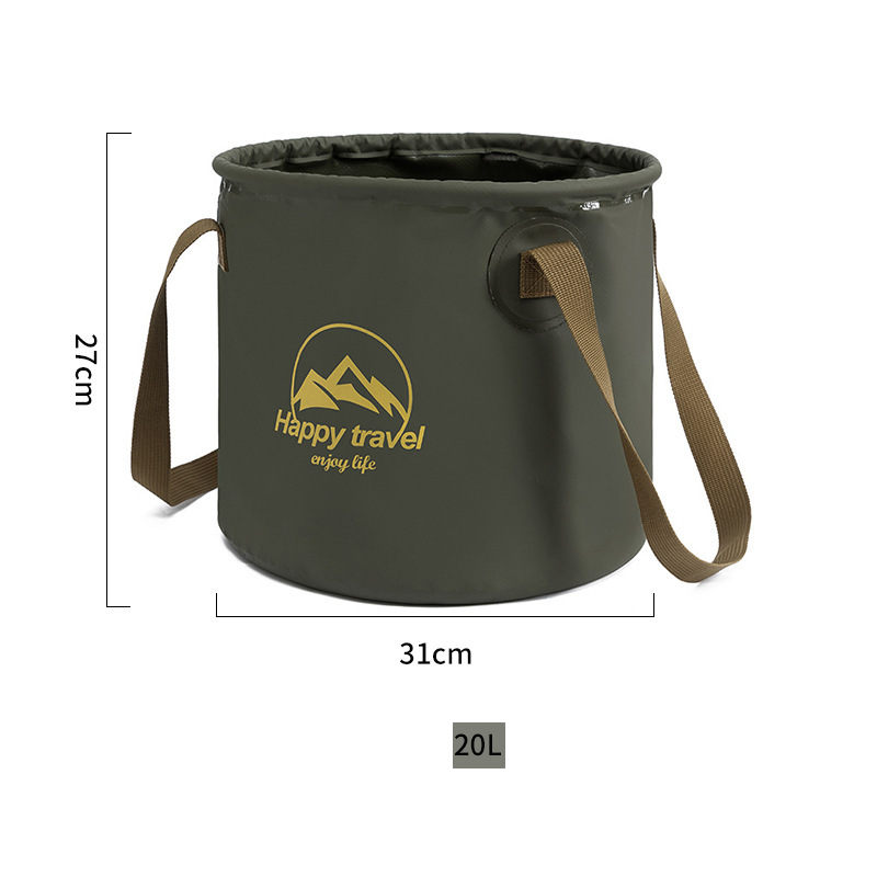 Hot sale Tarpaulin Cloth Foldable Bucket Collapsible Water Container Men Travelling Camping Fishing Bag - WanderVan