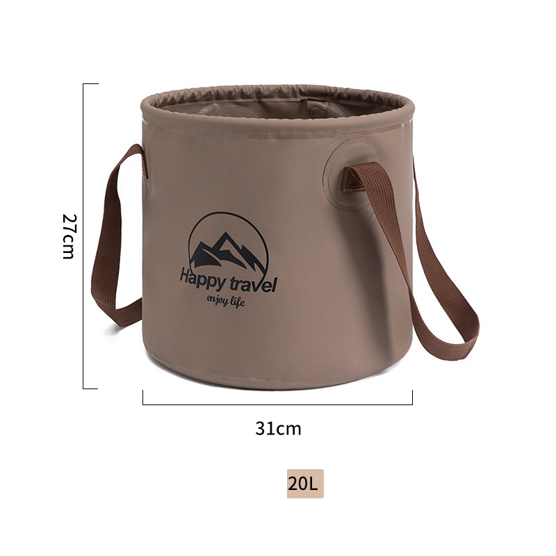 Hot sale Tarpaulin Cloth Foldable Bucket Collapsible Water Container Men Travelling Camping Fishing Bag - WanderVan