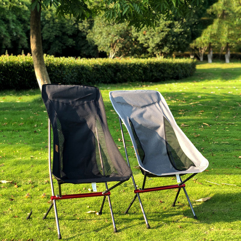 Outdoor Folding Chair Heighten Moon Chair Portable Camping Fishing Chair Leisure Beach Chair Back Chair - WanderVan