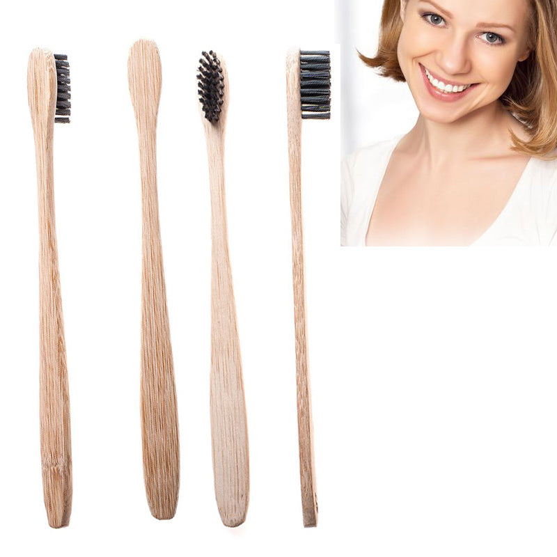 Bamboo Toothbrush with Charcoal Bristles Natural Dental Care for Road Trip - WanderVan - WanderVan