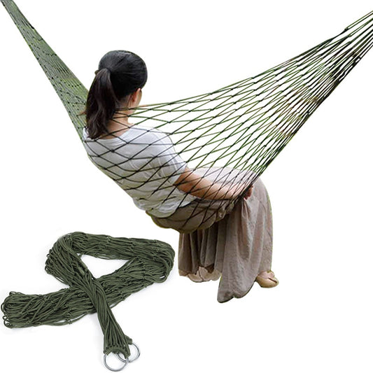 Single-Person Mesh Nylon Hammock Portable outdoor Leisure hanging bed Swing for Adult Outdoor Furniture for Camping - WanderVan