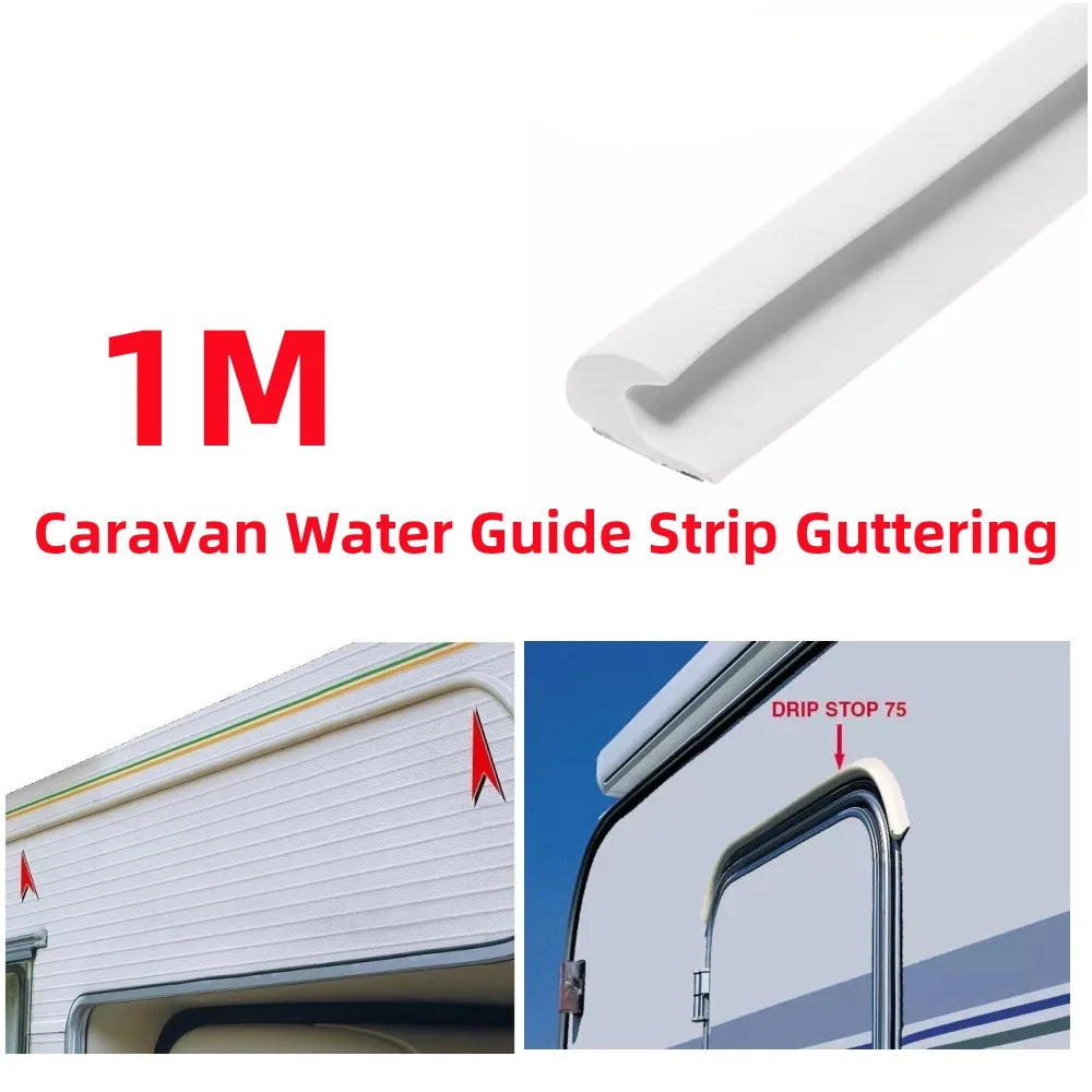 1m Rubber Waterproof Sealing Strip For Caravan Motorhome Camper Van Gutter Rain Guard Drip Stop Water Guide RV Accessories - WanderVan