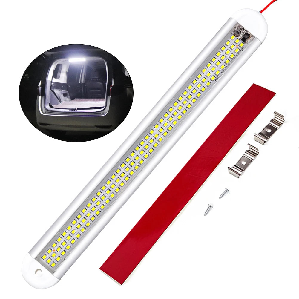 120LED 1800LM Car Interior Light Bar Strip with ON/OFF for Truck RV Van Lorry Camper Boat Caravan Motorhome Reading Lamp 12V-85V - WanderVan