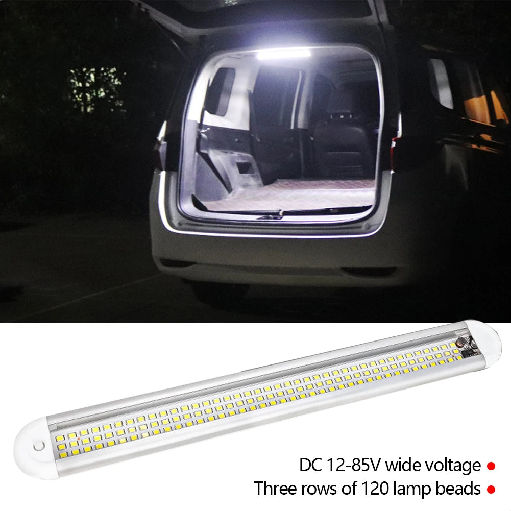 120LED 1800LM Car Interior Light Bar Strip with ON/OFF for Truck RV Van Lorry Camper Boat Caravan Motorhome Reading Lamp 12V-85V - WanderVan