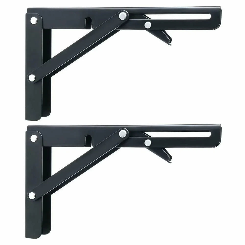 2Pcs Black Finish New Campervan Folding-Bracket Table Shelf Interior Accessories For Motorhome Caravan Camper Van Brackets - WanderVan