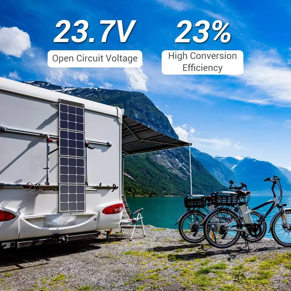 Foldable Solar Panel Monocrystalline for Power Station with Adjustable Kickstand for Outdoor Camping Vanlife RV Off Grid - WanderVan