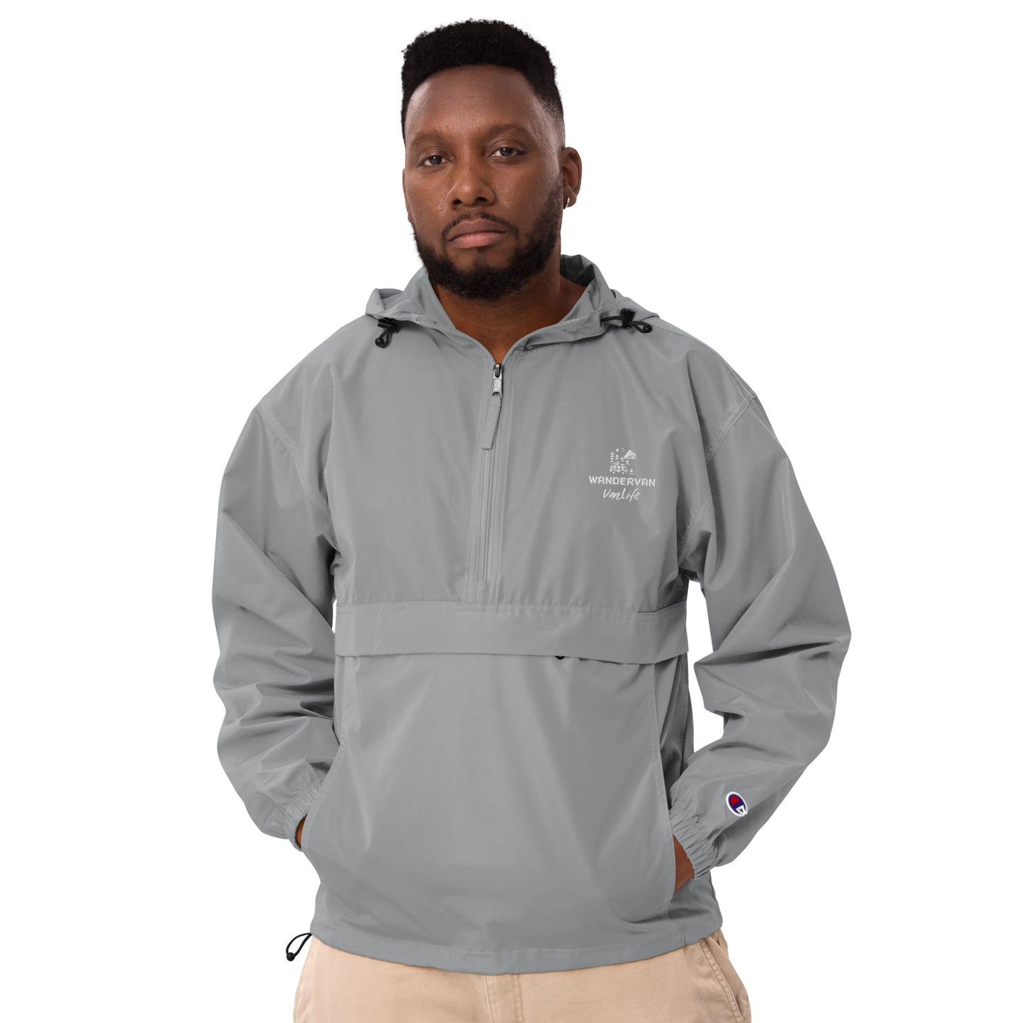 Men Embroidered Champion Packable Jacket - WanderVan