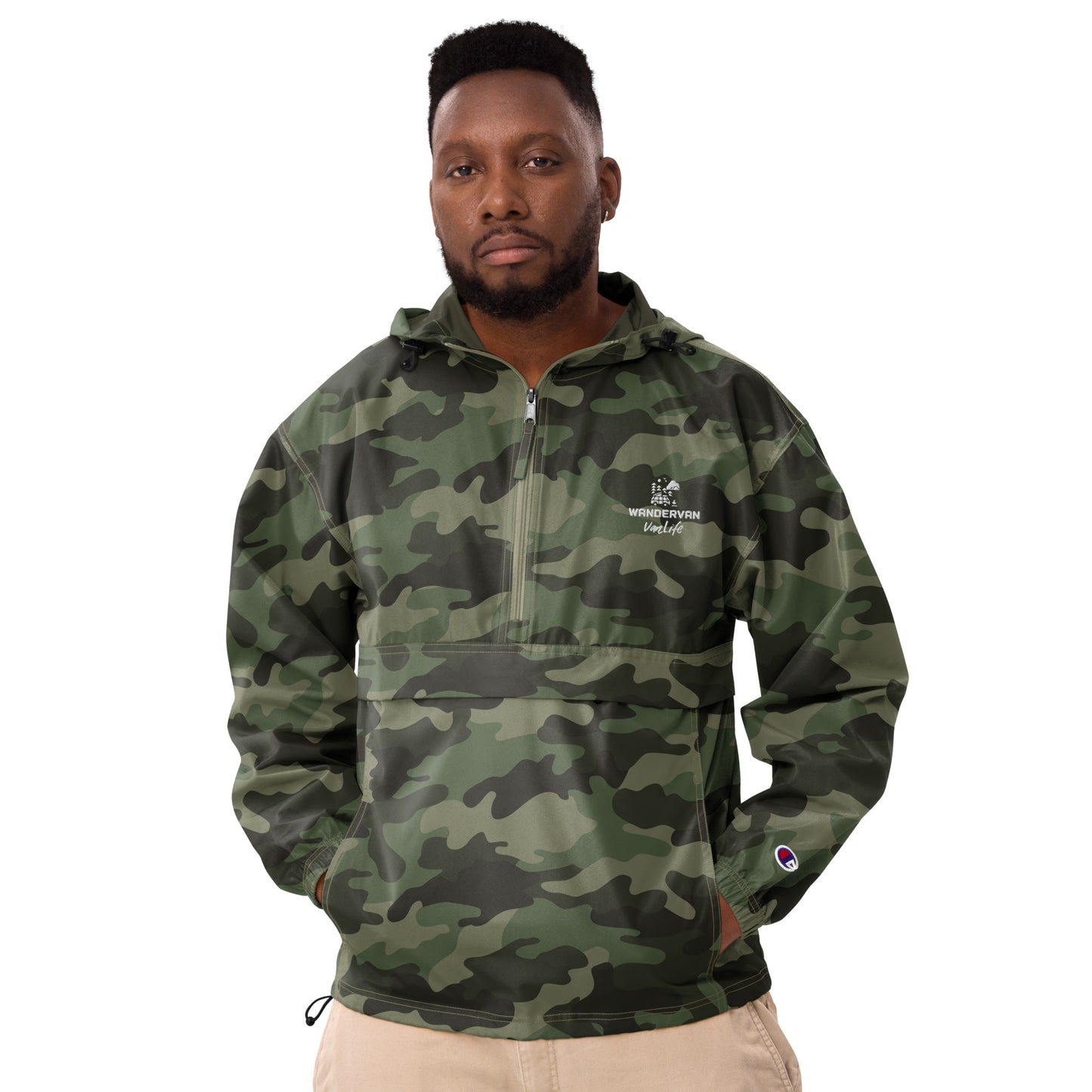 Men Embroidered Champion Packable Jacket - WanderVan