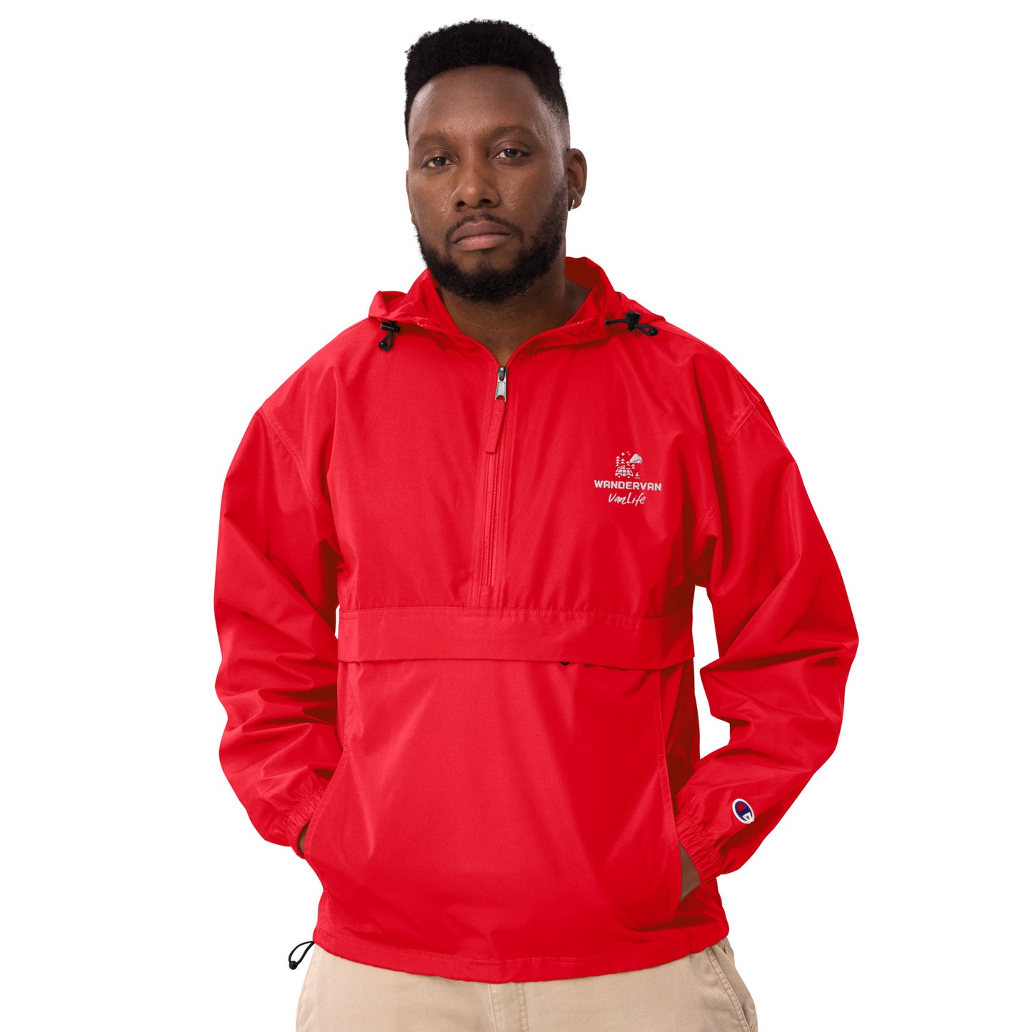 Men Embroidered Champion Packable Jacket - WanderVan