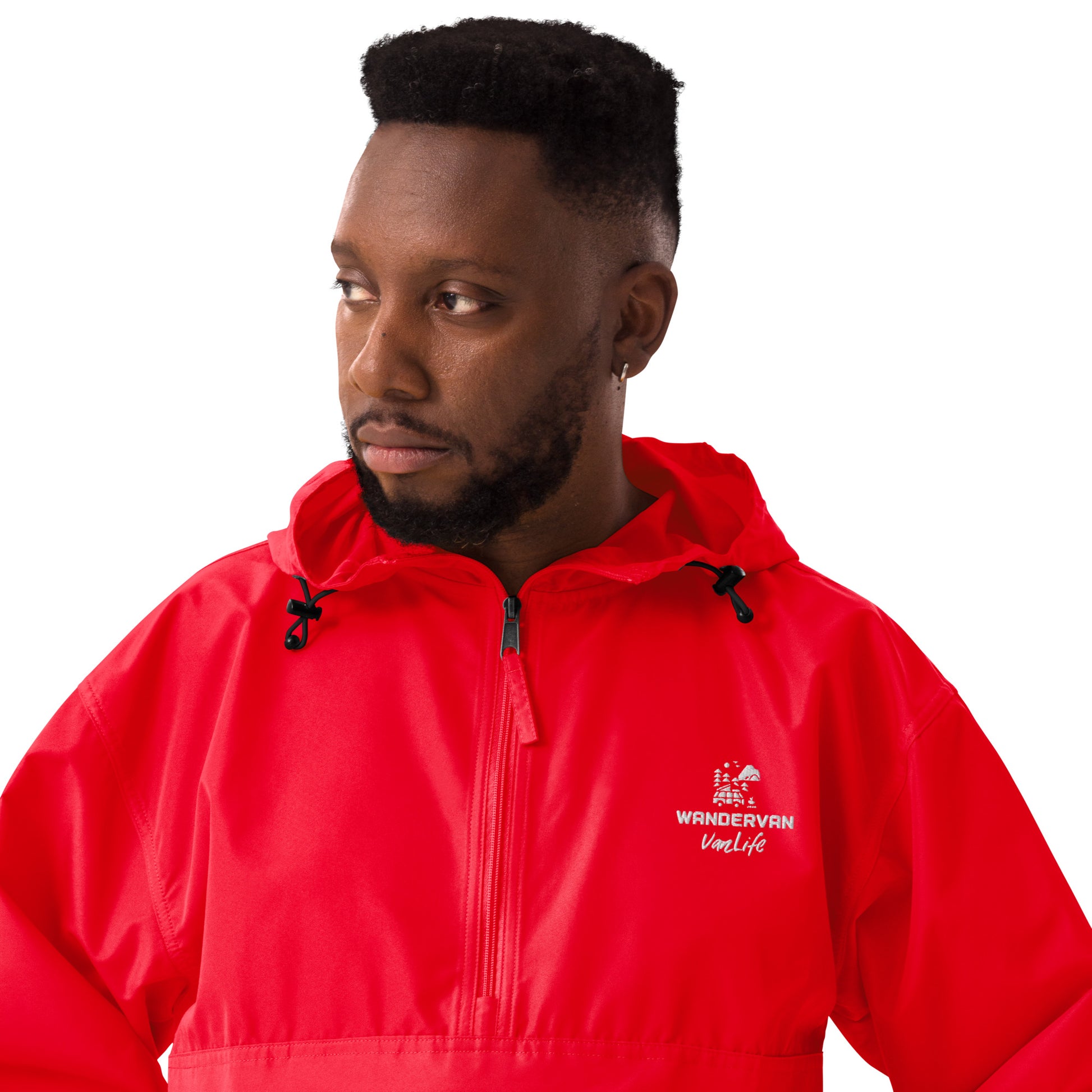 Men Embroidered Champion Packable Jacket - WanderVan