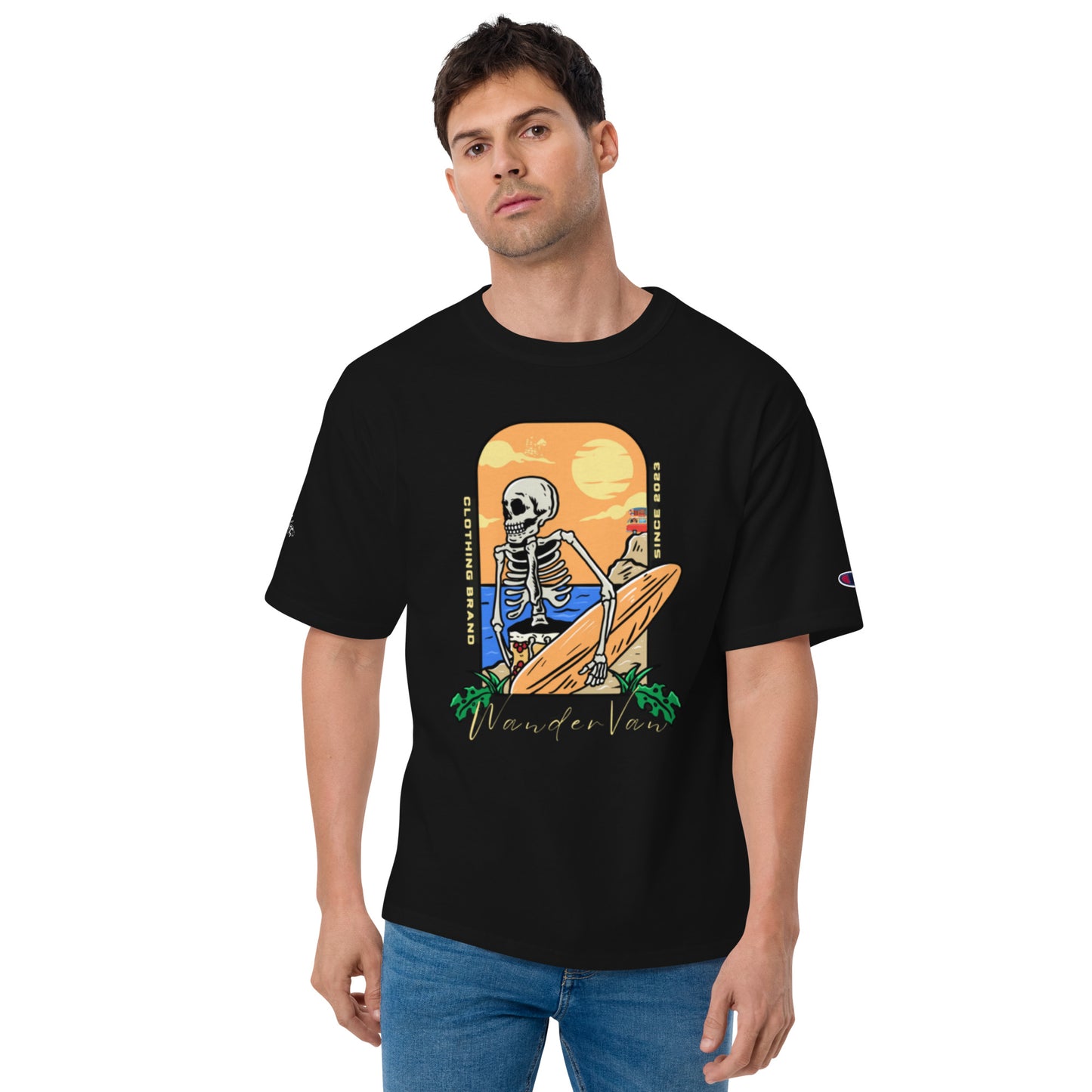 Men's Champion T-Shirt - "Surf with WanderVan before Dead - WanderVan