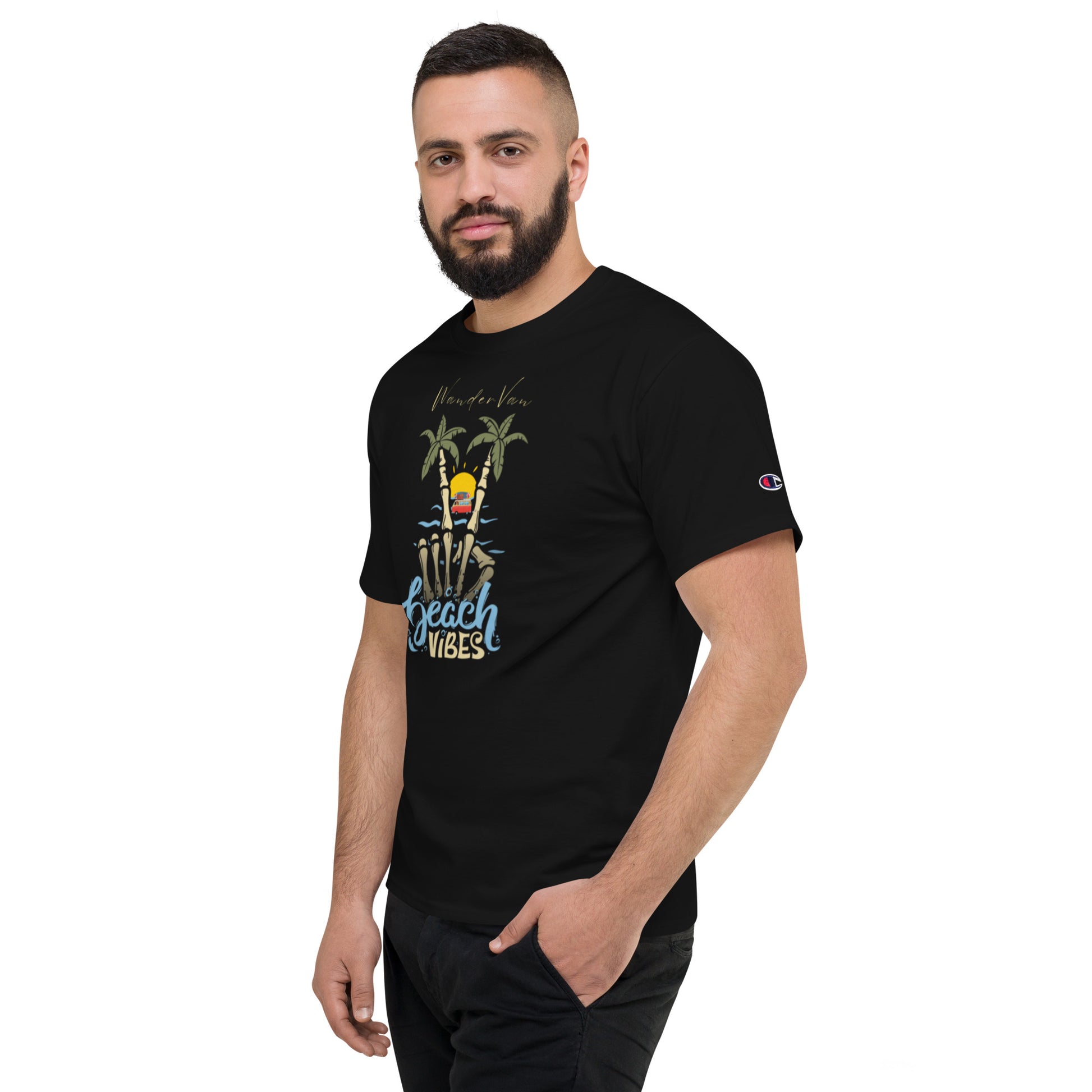 Men's Champion T-Shirt - WanderVan - Beach Vibes - WanderVan