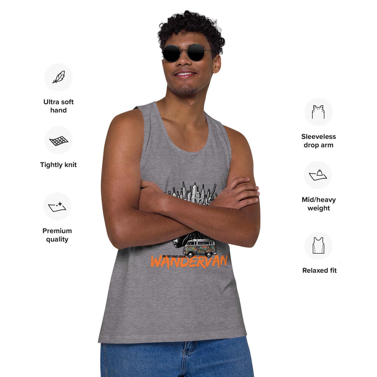 Men’s premium tank top - Road is power - WanderVan