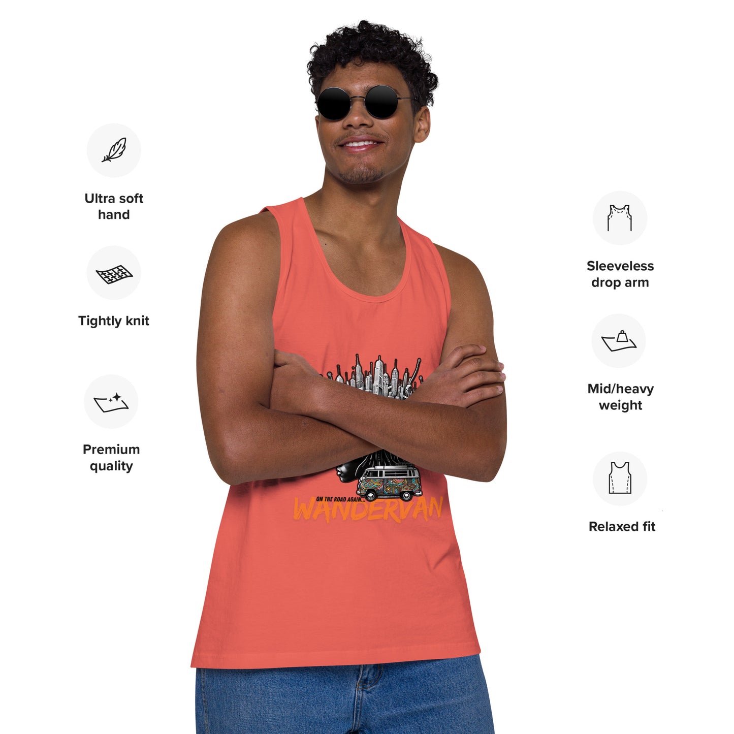 Men’s premium tank top - Road is power - WanderVan