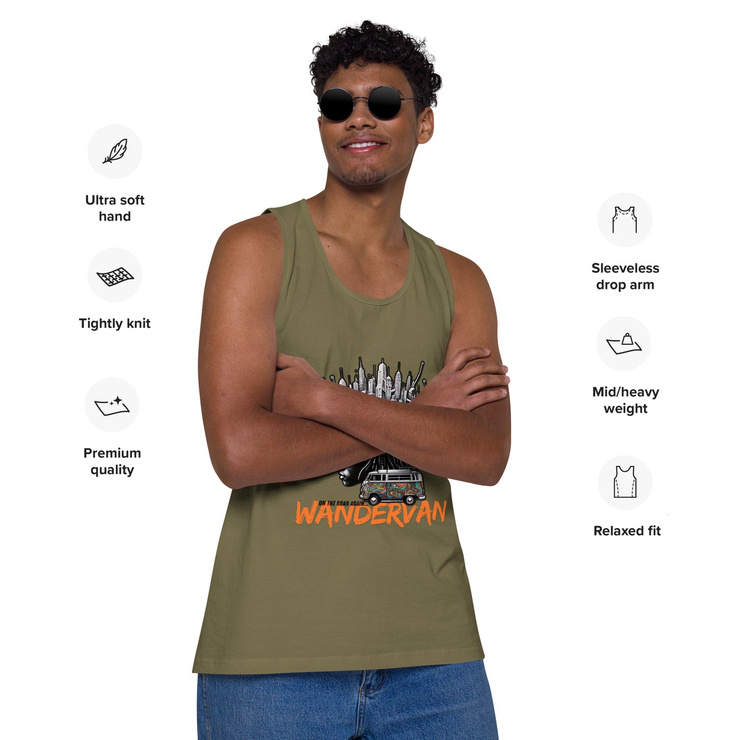 Men’s premium tank top - Road is power - WanderVan