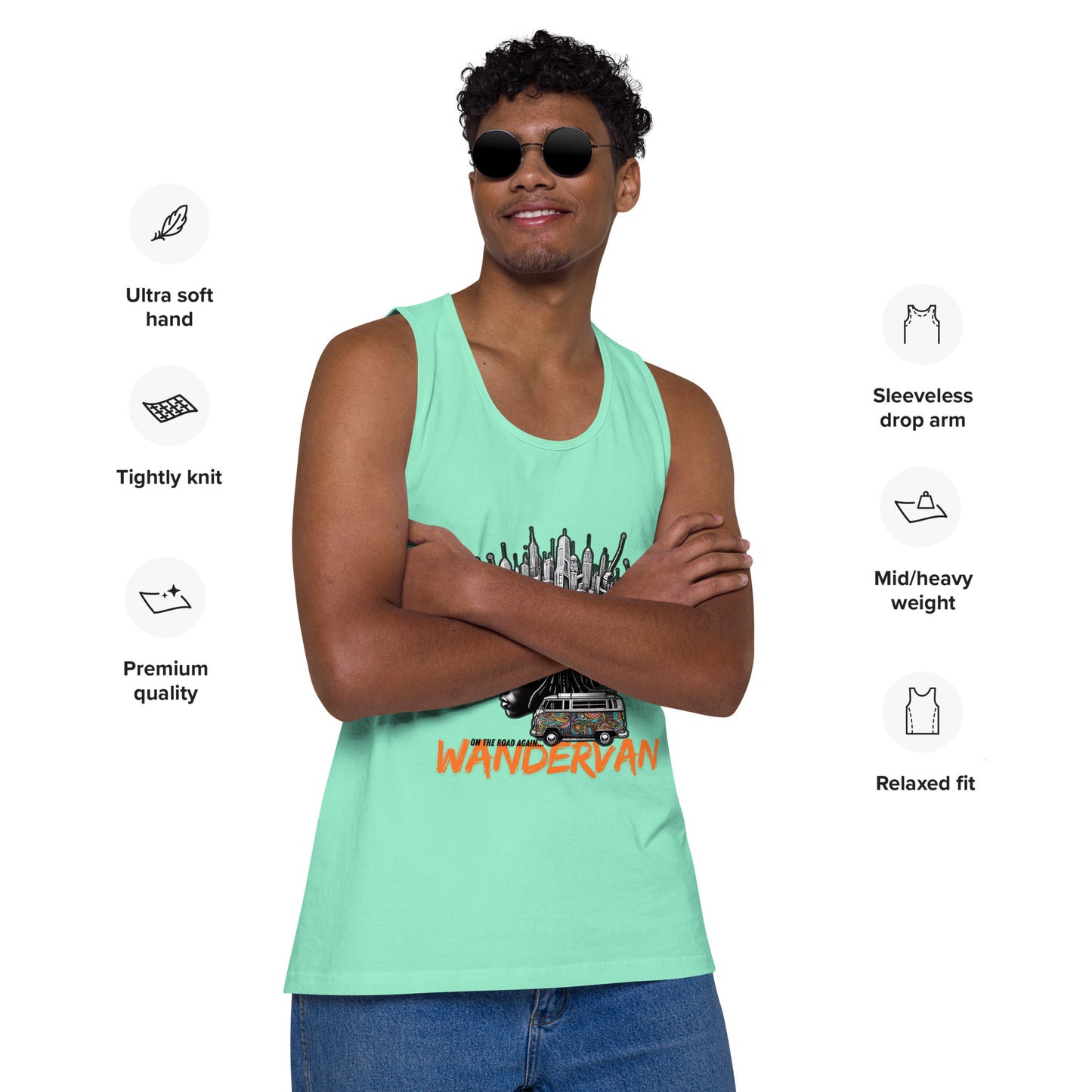 Men’s premium tank top - Road is power - WanderVan