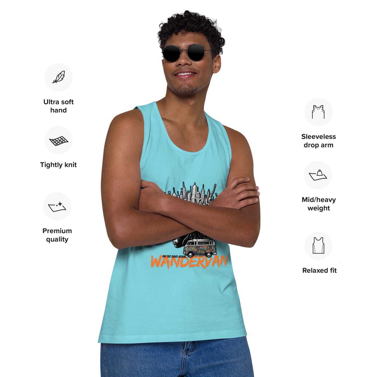 Men’s premium tank top - Road is power - WanderVan