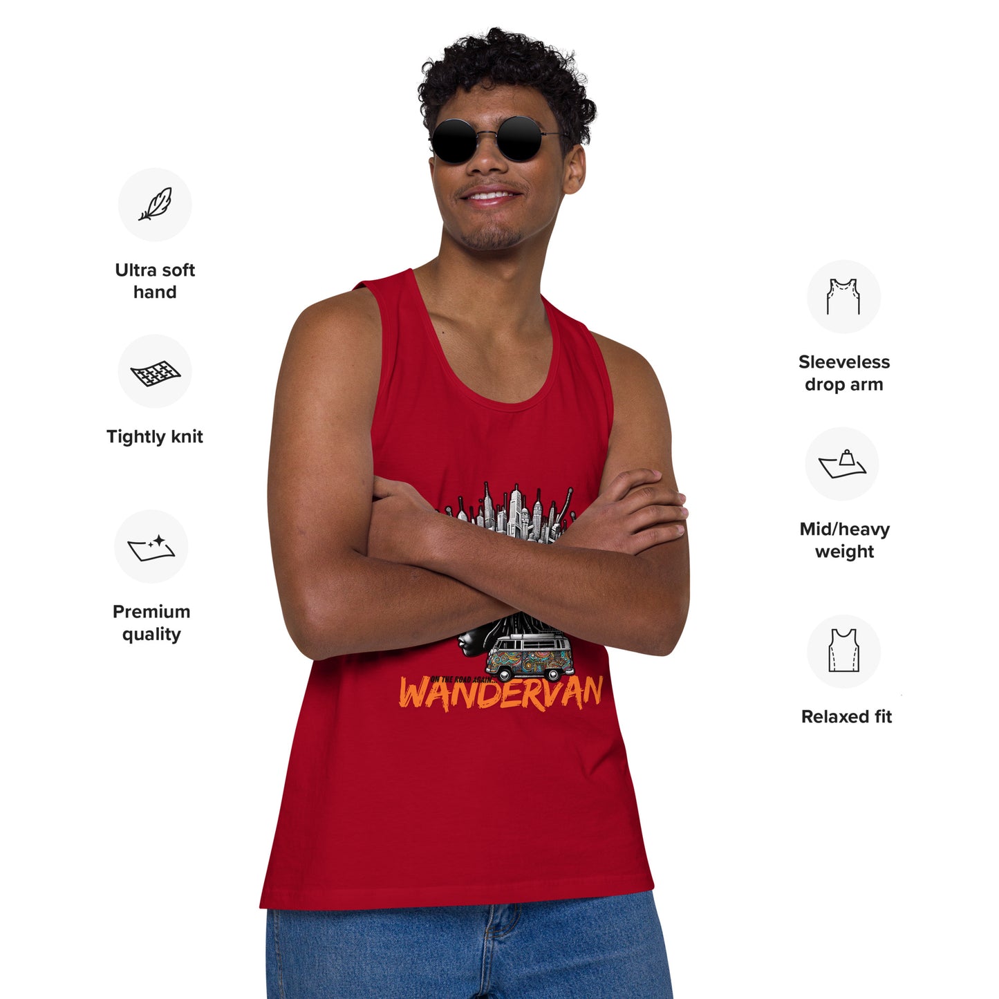 Men’s premium tank top - Road is power - WanderVan