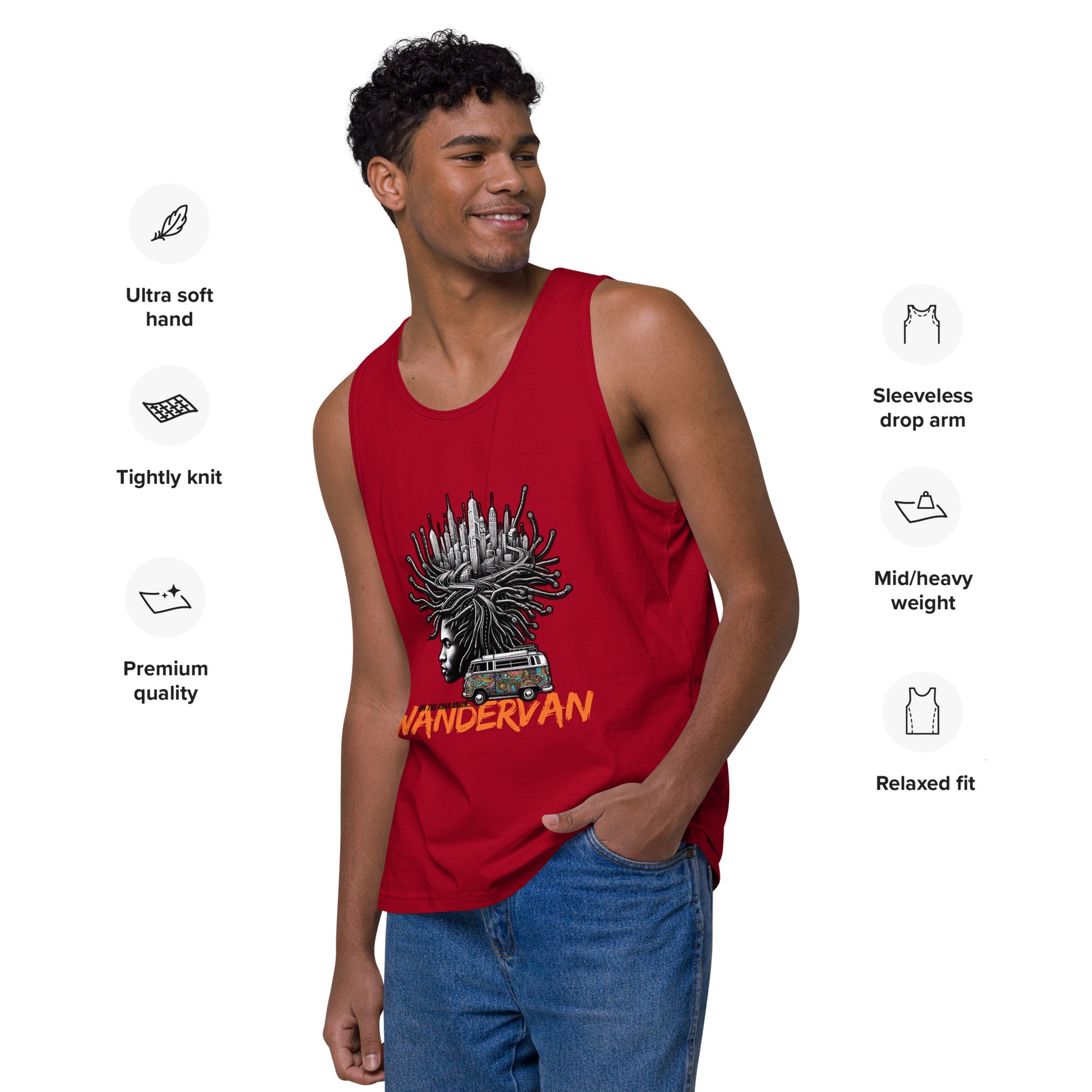 Men’s premium tank top - Road is power - WanderVan