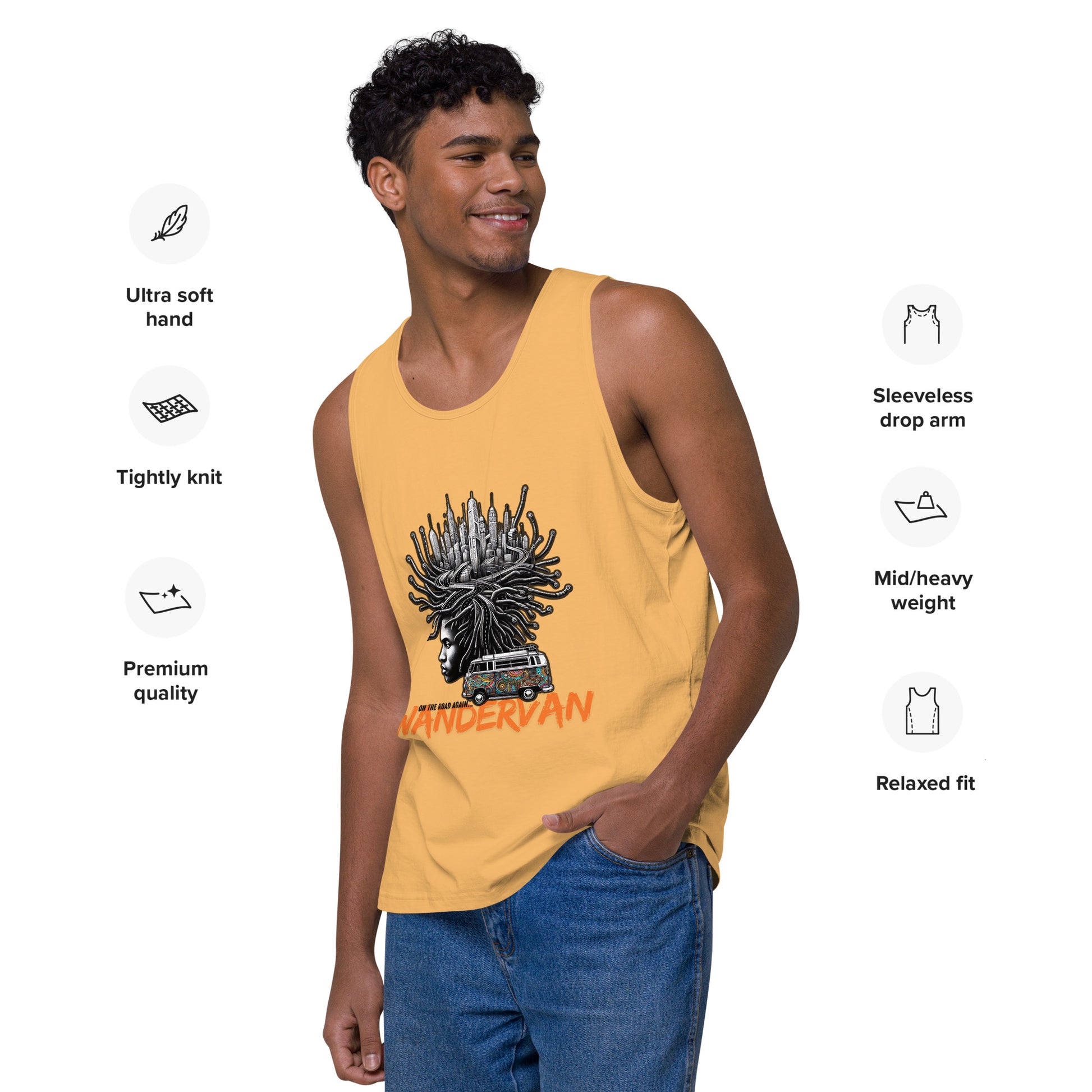 Men’s premium tank top - Road is power - WanderVan