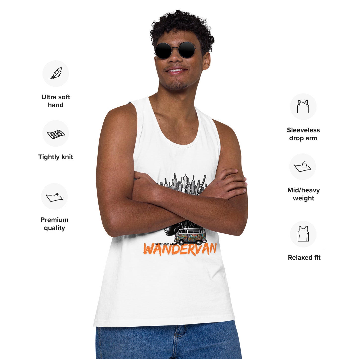 Men’s premium tank top - Road is power - WanderVan