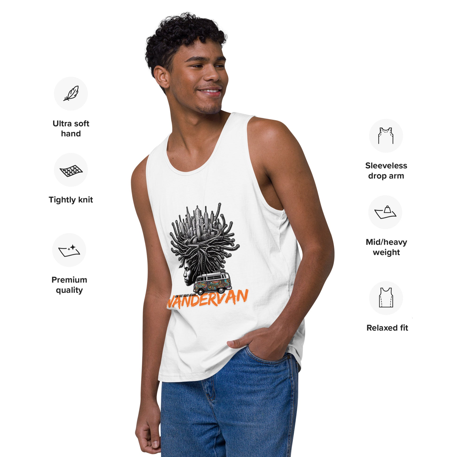 Men’s premium tank top - Road is power - WanderVan