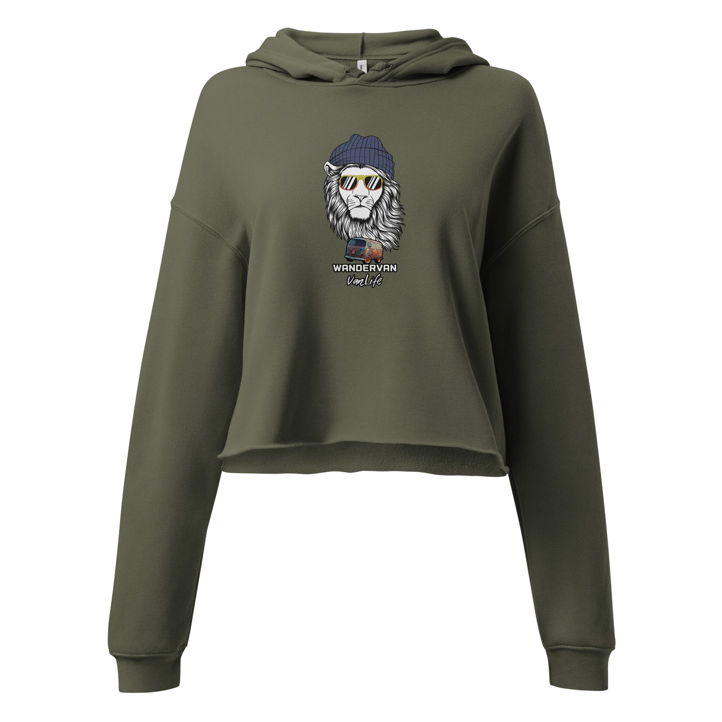 Crop Hoodie Women - DubVapoRoad Lion - WanderVan