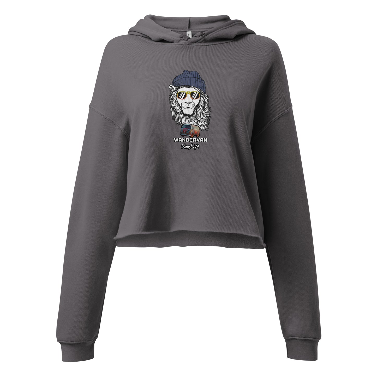 Crop Hoodie Women - DubVapoRoad Lion - WanderVan