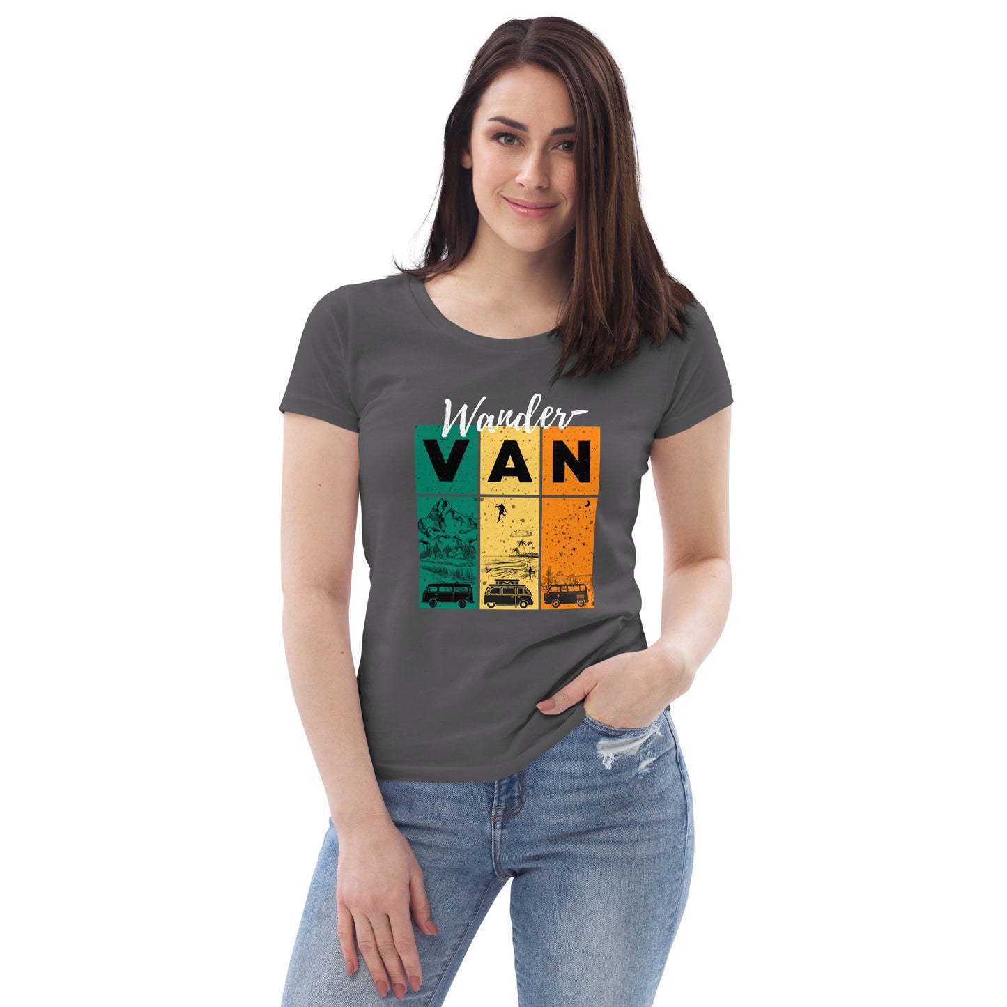 Women's fitted eco tee - WanderVan Rasta & Landscape - WanderVan