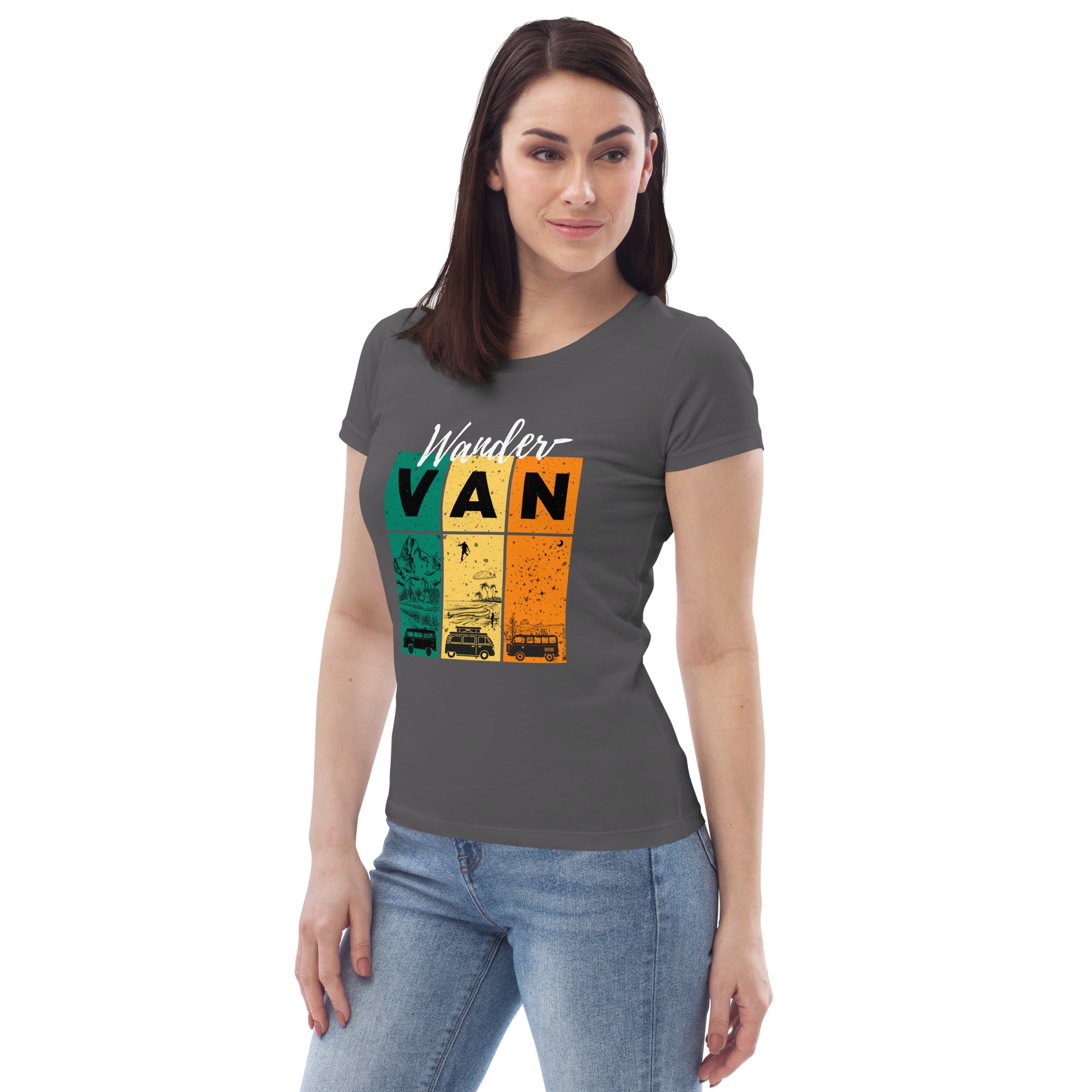 Women's fitted eco tee - WanderVan Rasta & Landscape - WanderVan