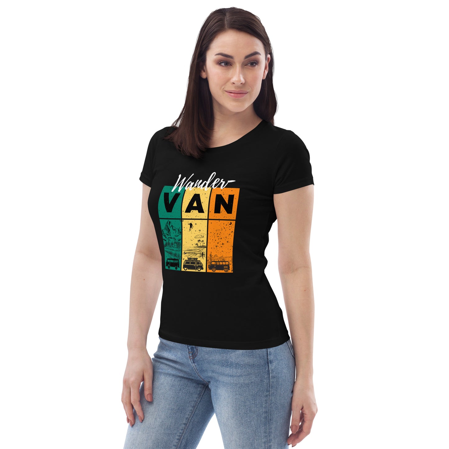 Women's fitted eco tee - WanderVan Rasta & Landscape - WanderVan