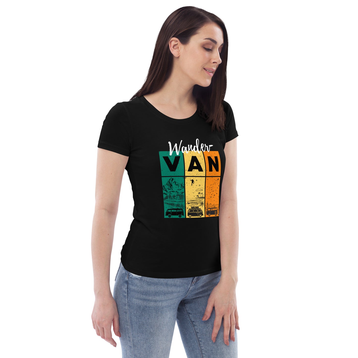 Women's fitted eco tee - WanderVan Rasta & Landscape - WanderVan